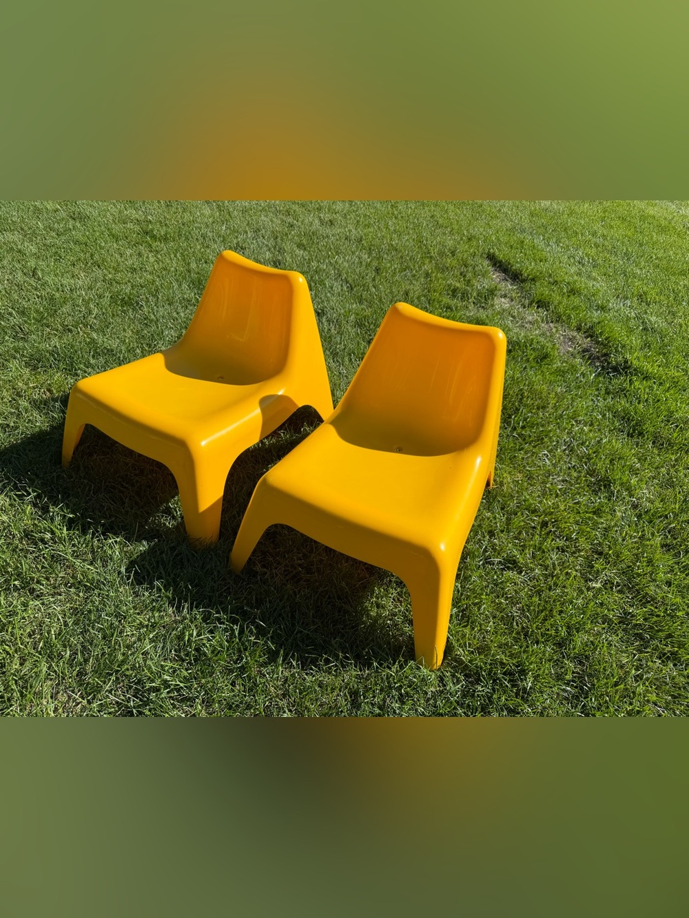 Pair of 1990’s ikea bunsö kids outdoor/ indoor chairs